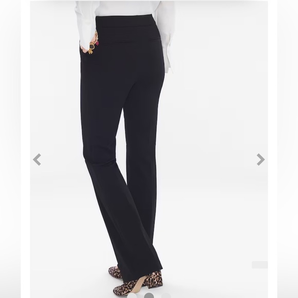 So Slimming Straight-Leg Trousers, navy, Chicos size 1.5=size 10 - Picture 3 of 11